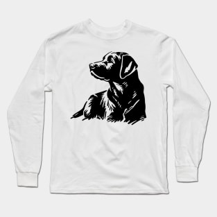 This is a simple black ink drawing of a Labrador dog Long Sleeve T-Shirt